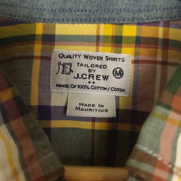 Vintage J.Crew Men's Long Sleeve Button-Down Shirt Size Medium Plaid EUC - Picture 4 of 9